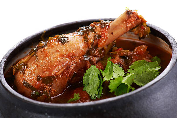 Braised chicken leg stock photo