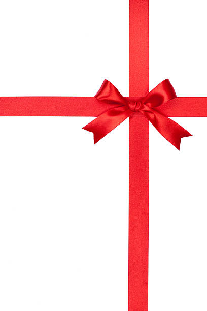 istock Red gift bow and ribbon on white background 158164795