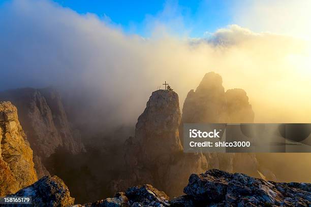 Sunset And Mountain Landscape Stock Photo - Download Image Now - At The Edge Of, Autumn, Beauty In Nature