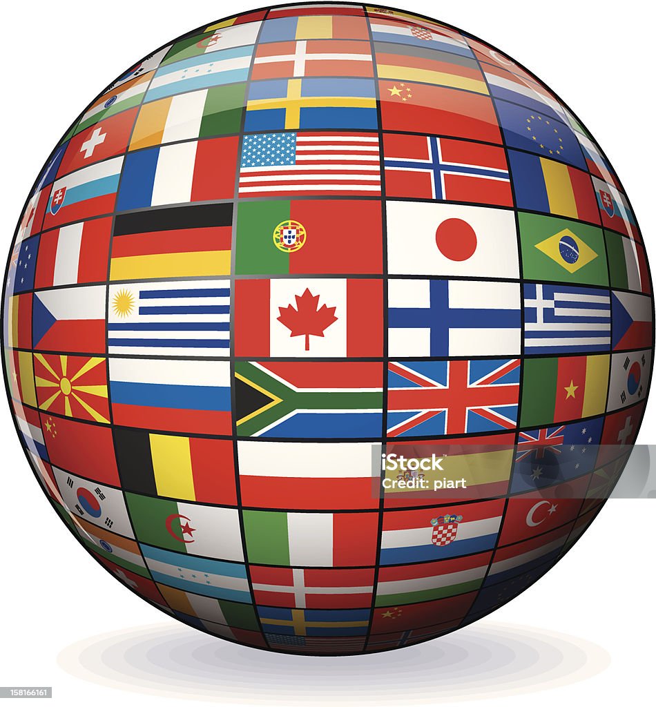 Globe from World Flags. Vector Image Globe with World Flags. Globe - Navigational Equipment stock vector