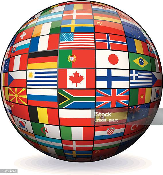 Globe From World Flags Vector Image Stock Illustration - Download Image Now - Globe - Navigational Equipment, Planet - Space, Business