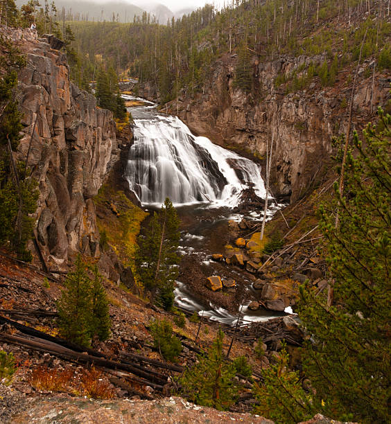 Yellowstone Waterfall stock photo