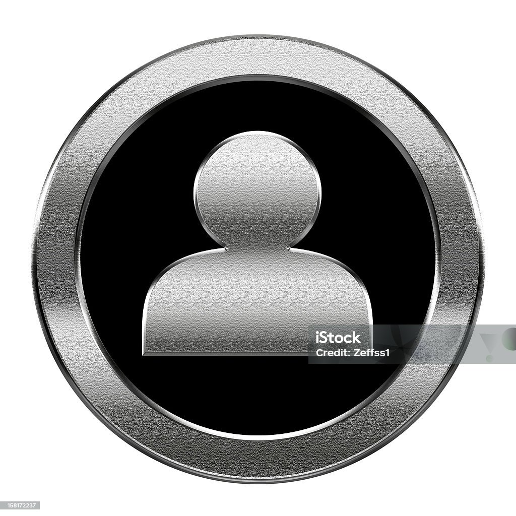 Benutzer-Symbol Silber, isoliert auf weißem Hintergrund - Lizenzfrei Fotografie Stock-Illustration