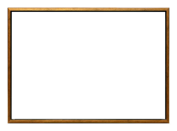 istock Brown wooden frame isolated on the white background 1581747869