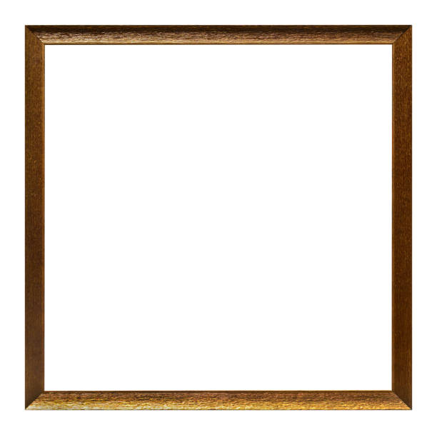 istock Brown wooden frame isolated on the white background 1581748004