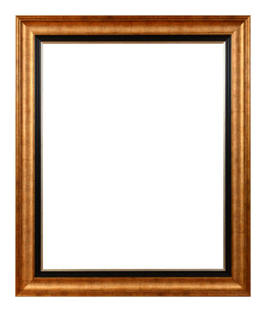 istock Antique gold frame isolated on the white background 1581748121