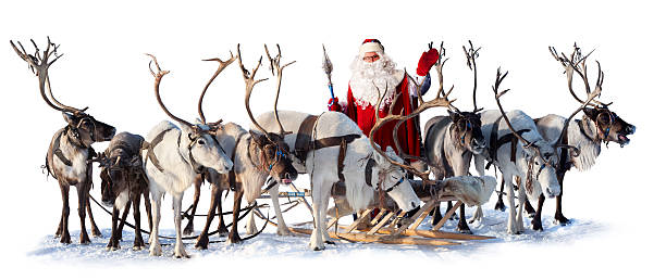 istock Santa Claus and his deer 158185003