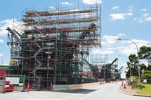strada sotto ricostruzione - construction australia rebuilding street foto e immagini stock