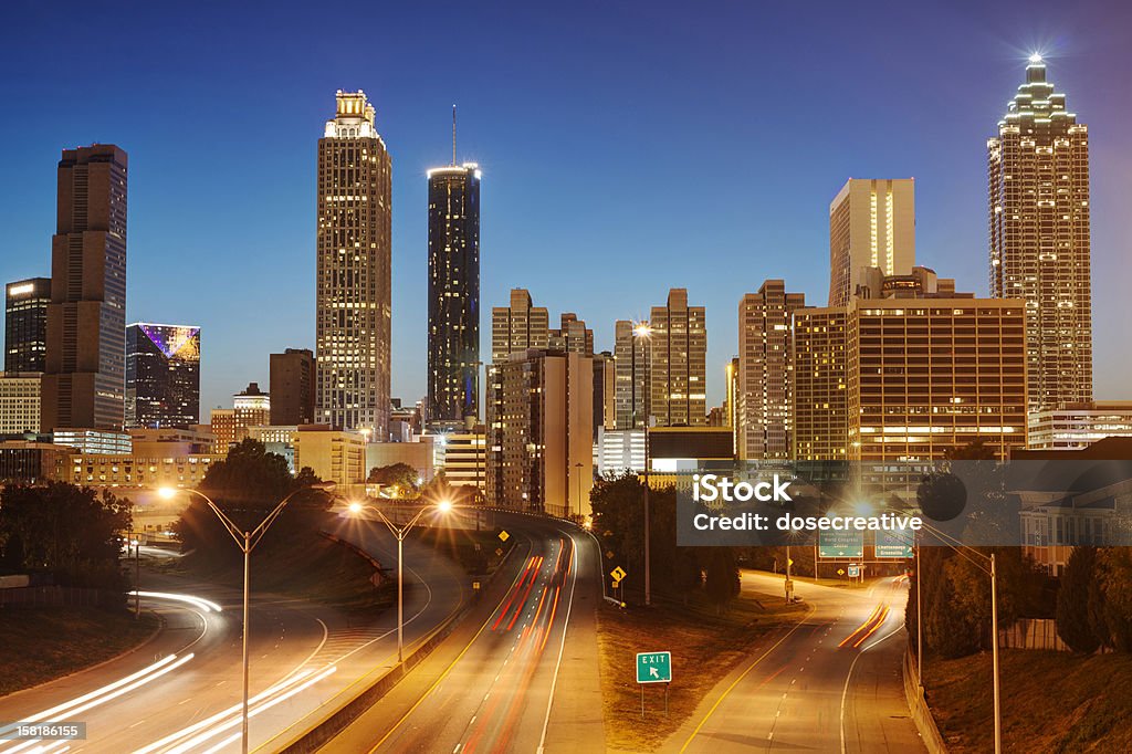 Atlanta at Night Atlanta at Night, High Dynmaic Range Image. Architecture Stock Photo