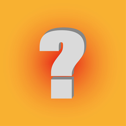 3d question mark on orange background. White questionmark. Vector illustration. EPS 10. stock image.