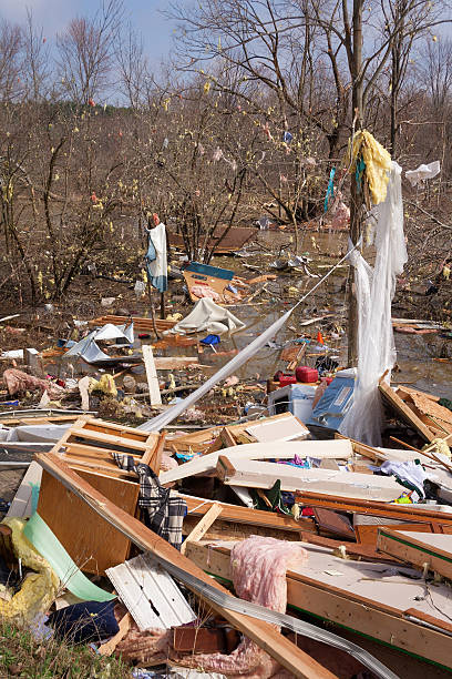 istock Debris From a Home Damaged by an F2 Tornado. 158186705
