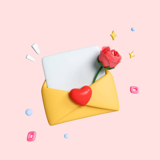 istock 3d icon open envelope love letter, mail letter with red heart. Realistic Elements for romantic design. Isolated object on pink background with clipping path. 3d render illustration 1581873436