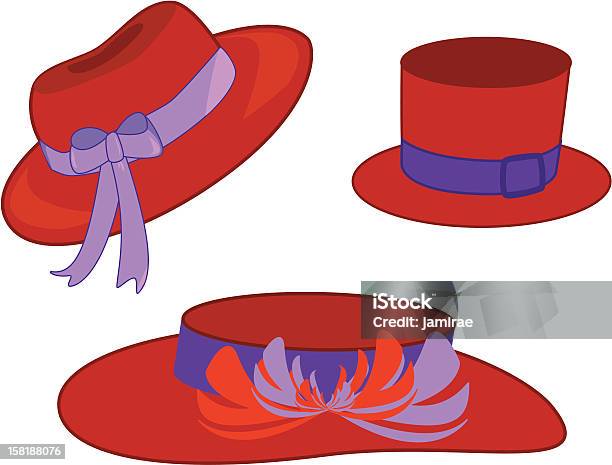 Red Hat Vettore - Immagini vettoriali stock e altre immagini di Alta società - Alta società, Cappello, Cappello a cilindro
