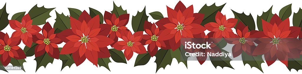 Ilustración de Sin Costuras Horizontal Fondo Rojo Navidad Con Flor De  Nochebuena Ilustración Vectorial y más Vectores Libres de Derechos de  Cabeza de flor - iStock
