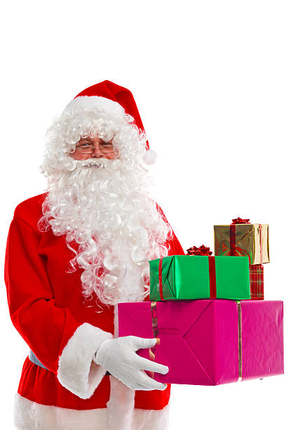 istock Santa Claus holding presents. 158190534