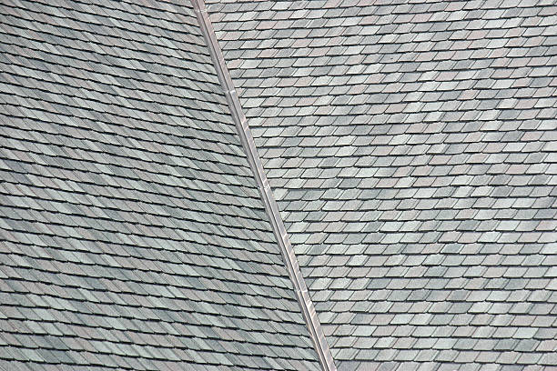 Rooftop shingles stock photo