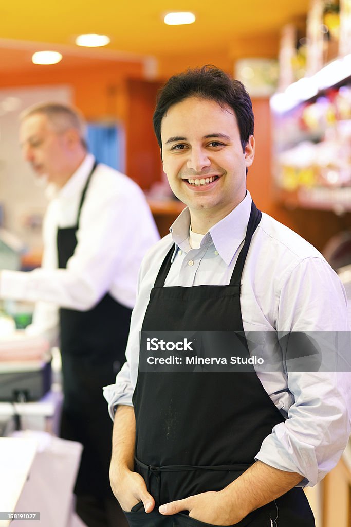 Grocery store Portrait of two workers in a grocery store Active Seniors Stock Photo