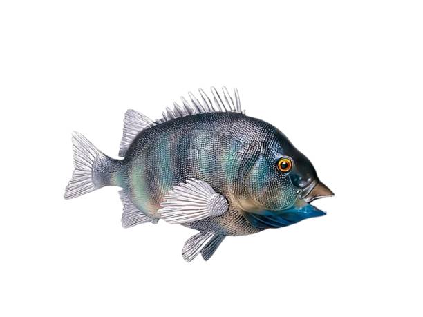miniaturtier schafkopffisch isoliert auf weiß - nobody black and white activity fisherman stock-fotos und bilder