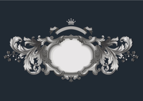 Luxury Silver Vintage Frame Design High Detail Vector Stock ...