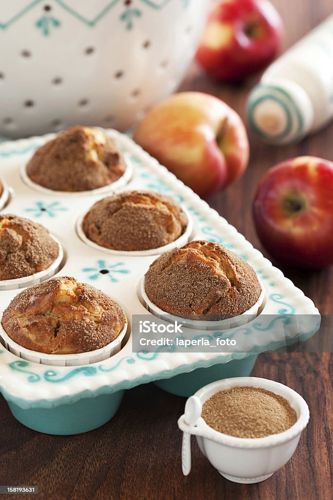 Apples and cinnamon muffins Apples and cinnamon muffins, selective focus Apple - Fruit Stock Photo