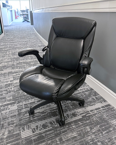 Leather chic office chair in a modern office