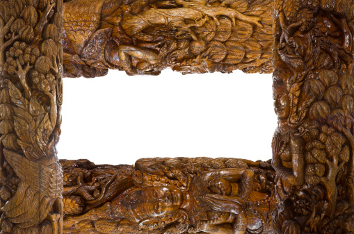 Buddha carved wooden frame to be beautifully unique.