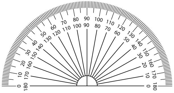 illustrazioni stock, clip art, cartoni animati e icone di tendenza di goniometro - ruler measuring instrument of measurement white