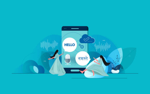 Translation icon. People Multilanguage communication. Linguist. Chat bubbles with language translation. Translation icon. People Multilanguage communication. Linguist. Chat bubbles with language translation. Online translator. Vector flat illustration hindi learning stock illustrations
