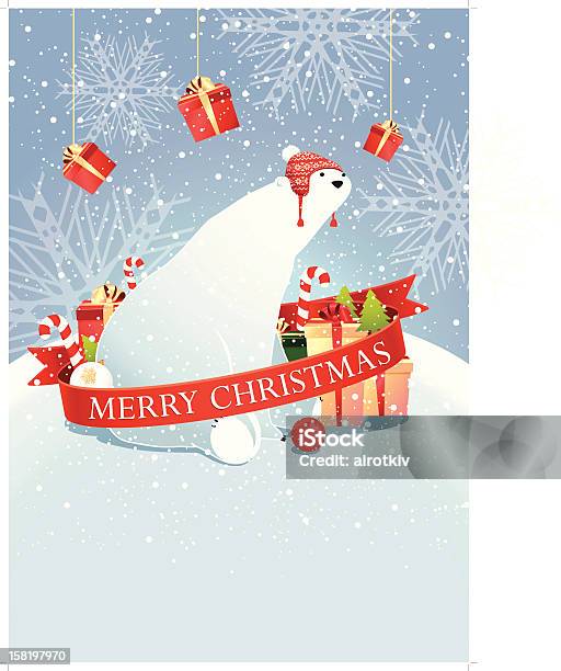 Vetores de Urso Polar Cartão e mais imagens de Natal - Natal, Urso polar, Azul