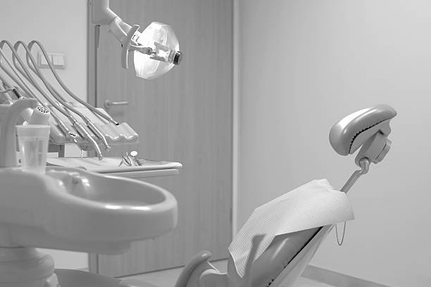 Total Care Dentistry. Black and White with selective Focus.