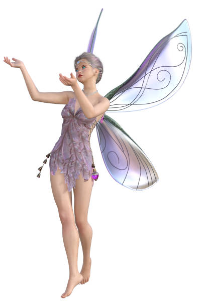 istock Beautiful Fairy isolated on white, 3d render. 1581982696