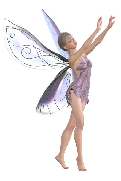 istock Beautiful Fairy isolated on white, 3d render. 1581982697