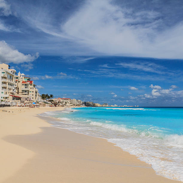 Vista de la playa de Cancún - foto de stock