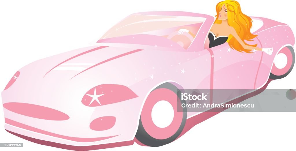 Blonde conduzir um supercar - Royalty-free 18-19 Anos arte vetorial