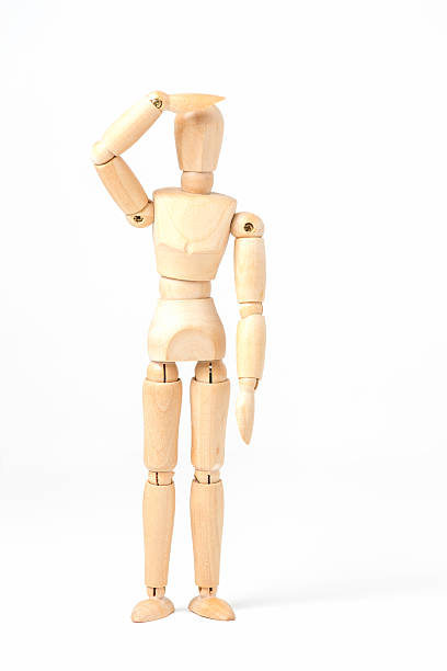 istock Wooden artist's mannequin - looking into distance 158200073