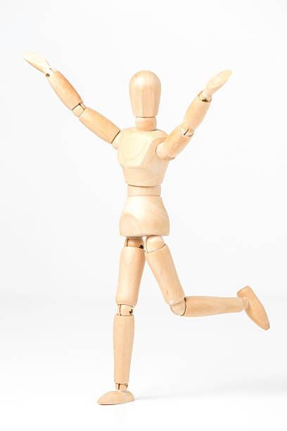 istock Wooden artist's mannequin - happy, joyful! 158200075