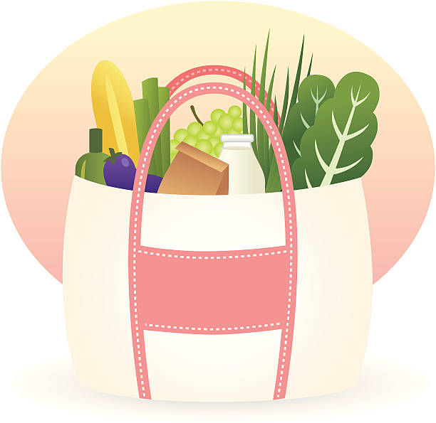 An illustration of a eco friendly shopping bag vector art illustration