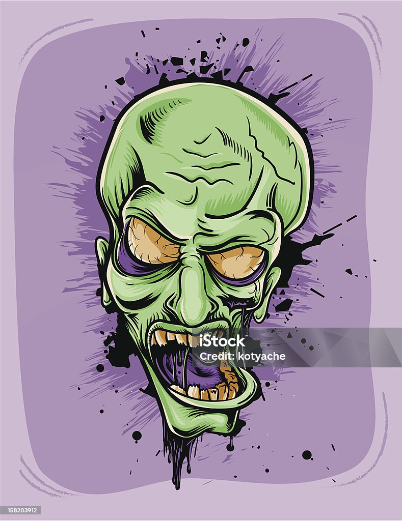 Screaming zombie. Screaming zombie. Halloween retro poster Blood stock vector