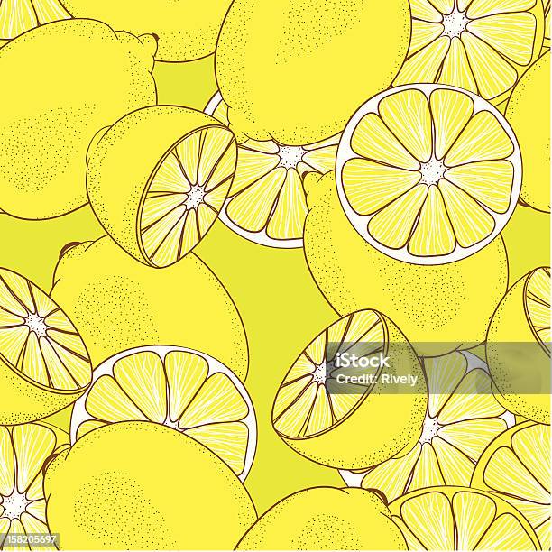 Seamless Pattern From Yellow Juicy Lemons Stock Illustration - Download Image Now - Backgrounds, Citrus Fruit, Design