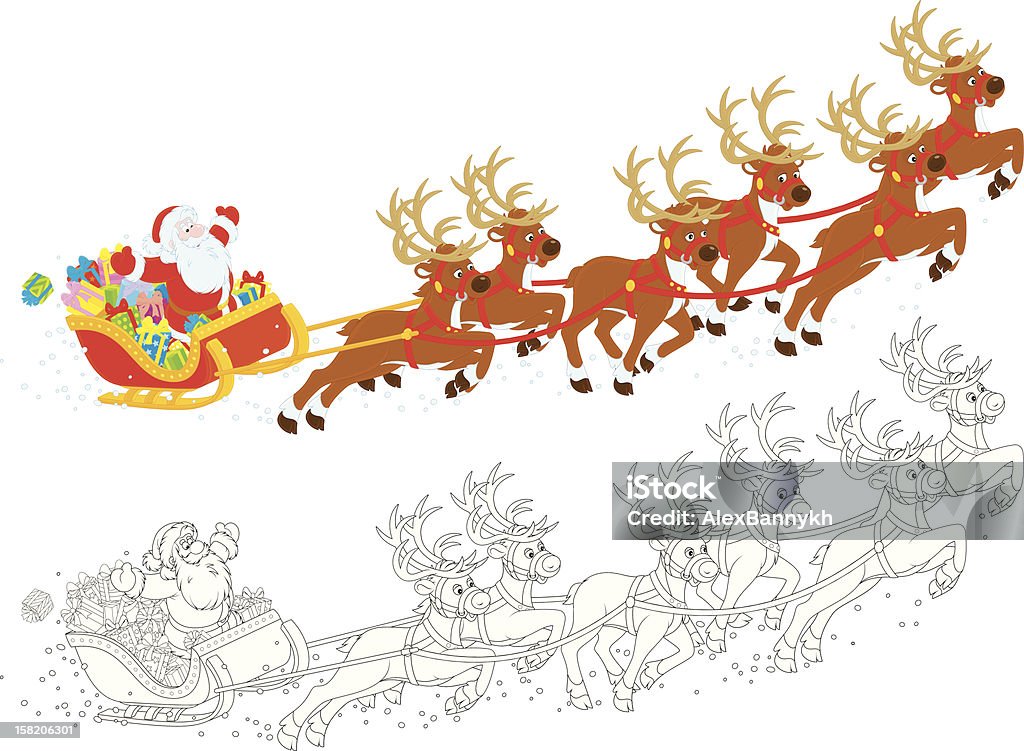 Trineo de Santa Claus - arte vectorial de Clip Art libre de derechos