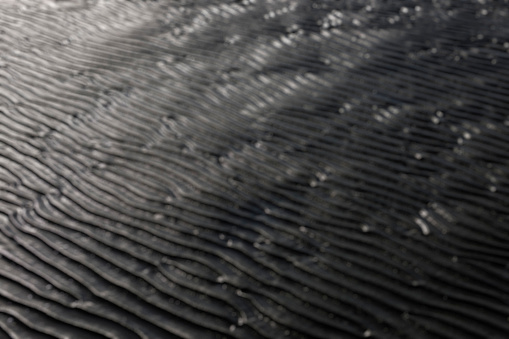 Close-up of defocused tidal flat texture background.
