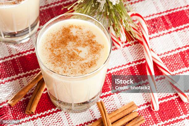 Festive White Eggnog Stock Photo - Download Image Now - Alcohol - Drink, Alcohol Abuse, Celebration