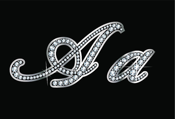 Script Diamond Bling Aa Letters vector art illustration