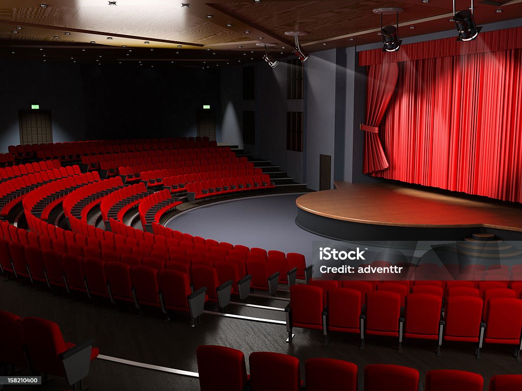 Sala Teatro con posti vuoti - Foto stock royalty-free di Palcoscenico