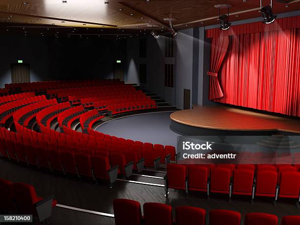 Sala Teatro Con Posti Vuoti - Fotografie stock e altre immagini di Palcoscenico - Palcoscenico, Cinema, Teatro