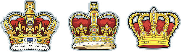 ilustrações, clipart, desenhos animados e ícones de três coroas britânica - st edwards crown