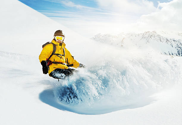 snowboarding - action winter extreme sports snowboarding - fotografias e filmes do acervo