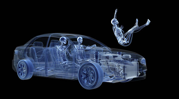 View car accident in X-ray stock photo