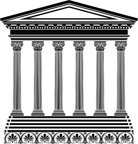 griechischer tempel schablone - column italy italian culture greece stock-grafiken, -clipart, -cartoons und -symbole