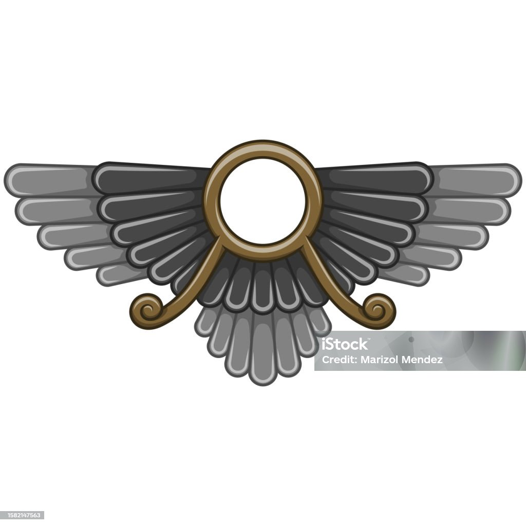 Winged Symbol Zoroastrian Winged Disc Vector Design Stock Illustration - Download ...